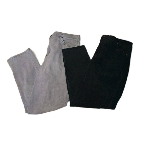 Gloria Vanderbilt Women's 16W Black And Gray Jeans 36x30 Lot Of Two - Picture 1 of 9